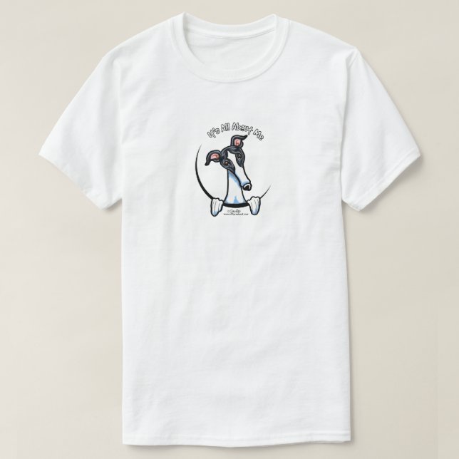White Black Greyhound allt om mig T Shirt (Design framsida)