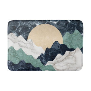 White Black Grönt Beige Marble Mountains Ligcape Badrumsmatta