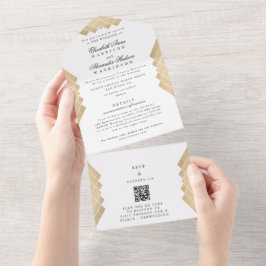 White Black Guld Gatsby QR CODE OSA Bröllop
