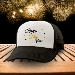 White Black & Guld Gott nytt år Keps