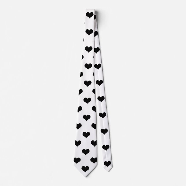 White Black Kärlek Heart Mönster Design Slips (Framsida)