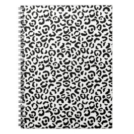 White Black Leopard Print Anteckningsbok