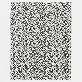 White Black Leopard Print     Fleecefilt