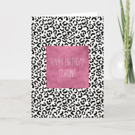 White Black Leopard Print Kort