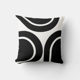 White Black Modern Ovaler Dekorativ kudde
