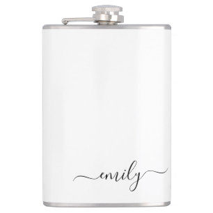 White Black Modern Script Monogram Namn Fickplunta