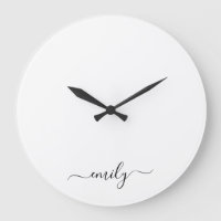 White Black Modern Script Monogram Namn