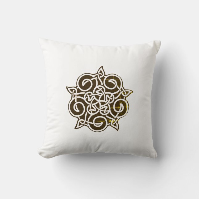 White Black Ornament Energy Emblem Cushion Kudde (Framsida)
