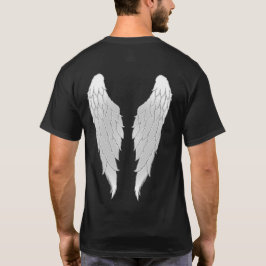 White Black Outline Angel Vingar T-shirt