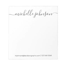 White Black Personlig Namn | från skrivbordet av Anteckningsblock