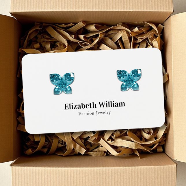 White Black Simple Elegant Earring Display Card Visitkort (Skapare uppladdad)