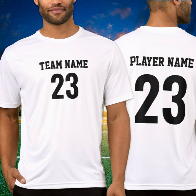 White Black Sports Team Jersey Number T Shirt (Skapare uppladdad)