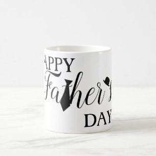 White Black Tie-skript Lycklig Fars dag Kaffemugg