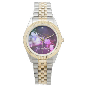 White Bleeding Heart Flowers Abstrakt Färg Armbandsur