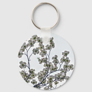 White Blommar Dogwood Nyckelring