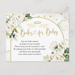 White Blommigt Angel Baby Heaven Sent Bokar för Ba Inbjudan Vykort
