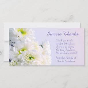 White Blommigt Bouquet Sympathy Tack Kort