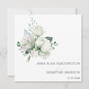 *~* White Blommigt Bouquets AR15 QR OSA Bröllop I Inbjudningar