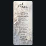 White Blommigt Flourish Menu Meny<br><div class="desc">White Blommigt Flourish Bröllop Menu</div>