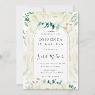 White Blommigt Garden Spain Möhippa Inbjudningar