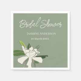 White Blommigt Gardenia Simple Garden Möhippa Pappersservett