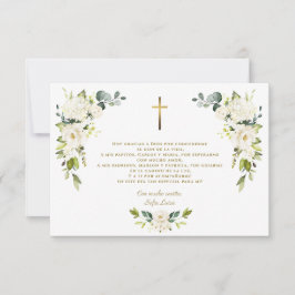 White Blommigt Gracias Con Oración Bautizo Tack Kort