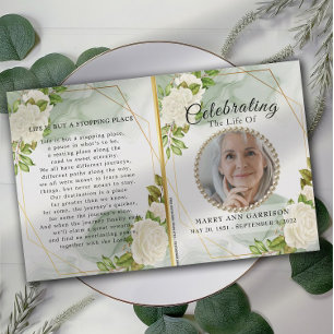White Blommigt Greenery Firande of Life Programme