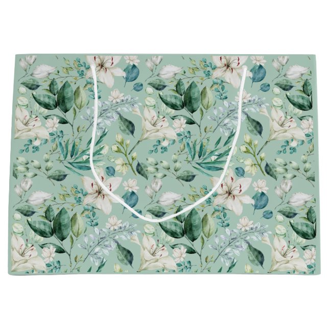 White Blommigt Greenery Möhippa Bröllop (Framsidan)