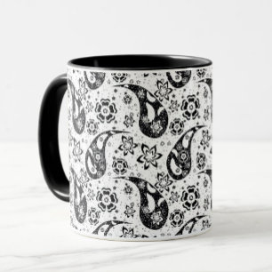 White Blommigt Paisley Mönster Design Mugg