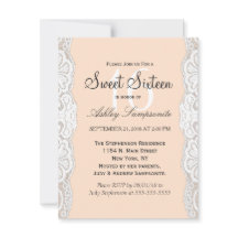 White Blommigt Snöre på Peachy Beige