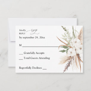 White Blommigt Summer Boho no Meal OSA Kort