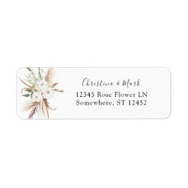 White Blommigt Summer Boho Returadress Etikett