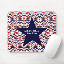 White Blue American Patriotic Modern Mönster Musmatta