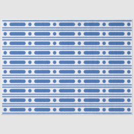 White Blue Bone Inlay Dots Border Decoupage Paper