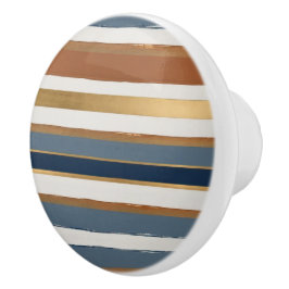 White blue gold and copper horizontal stripes knopp