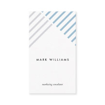 White blue grey stripes minimal modern simple card