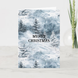 White Blue Julgranar Winter Snö Kort