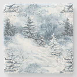 White Blue Julgranar Winter Snö Stenunderlägg