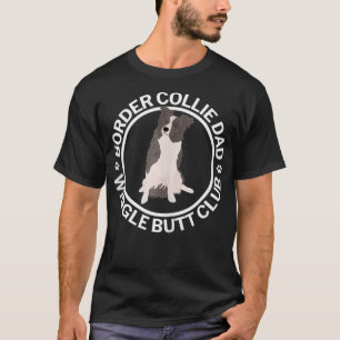 White & Blue Merle Gräns Collie Pappa Wiggle Butt T Shirt