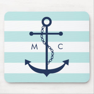 White Blue Mint Monogram Rand Anchor Musmatta