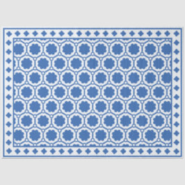 White Blue Modern Bone Inlay Decoupage Paper