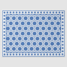 White Blue Modern Bone Inlay Decoupage Paper