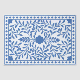 White Blue Traditional Bone Inlay Decoupage Paper