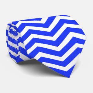 White Blue Zig Zag - Tie Slips