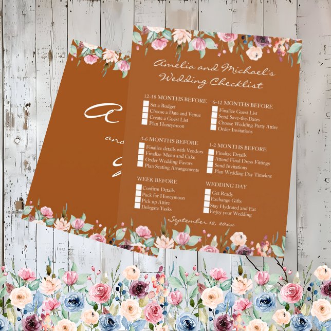 White Blush Roses Terracotta Wedding Checklist (Skapare uppladdad)