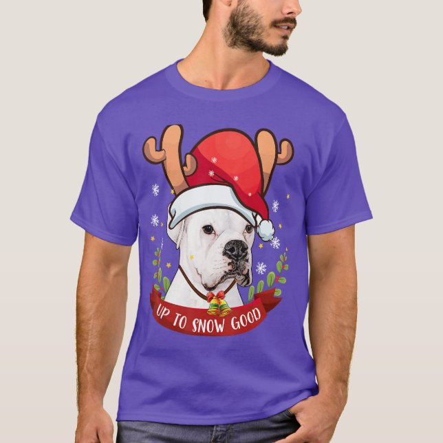 White Boer Dog Rein Christmas Gift Boys Girls frie T Shirt (Framsida)