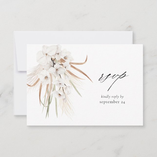 White Boho Blommigt w Meal OSA kort 2 (Framsida)