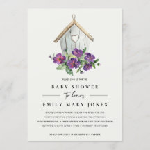 WHITE BOHO RUSTIC BLOMMIGT BIRDHOUSE BABY SHOWER