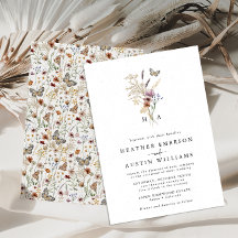 White Boho Wedding-inbjudan
