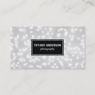 White Bokeh Black Panel Visitkort